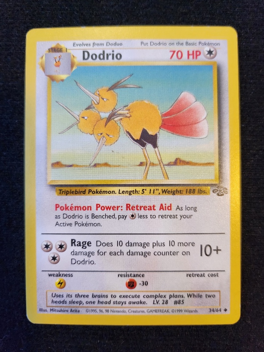 Dodrio (34/64) - Original Pokémon Trading Card Game - Jungle (1999)